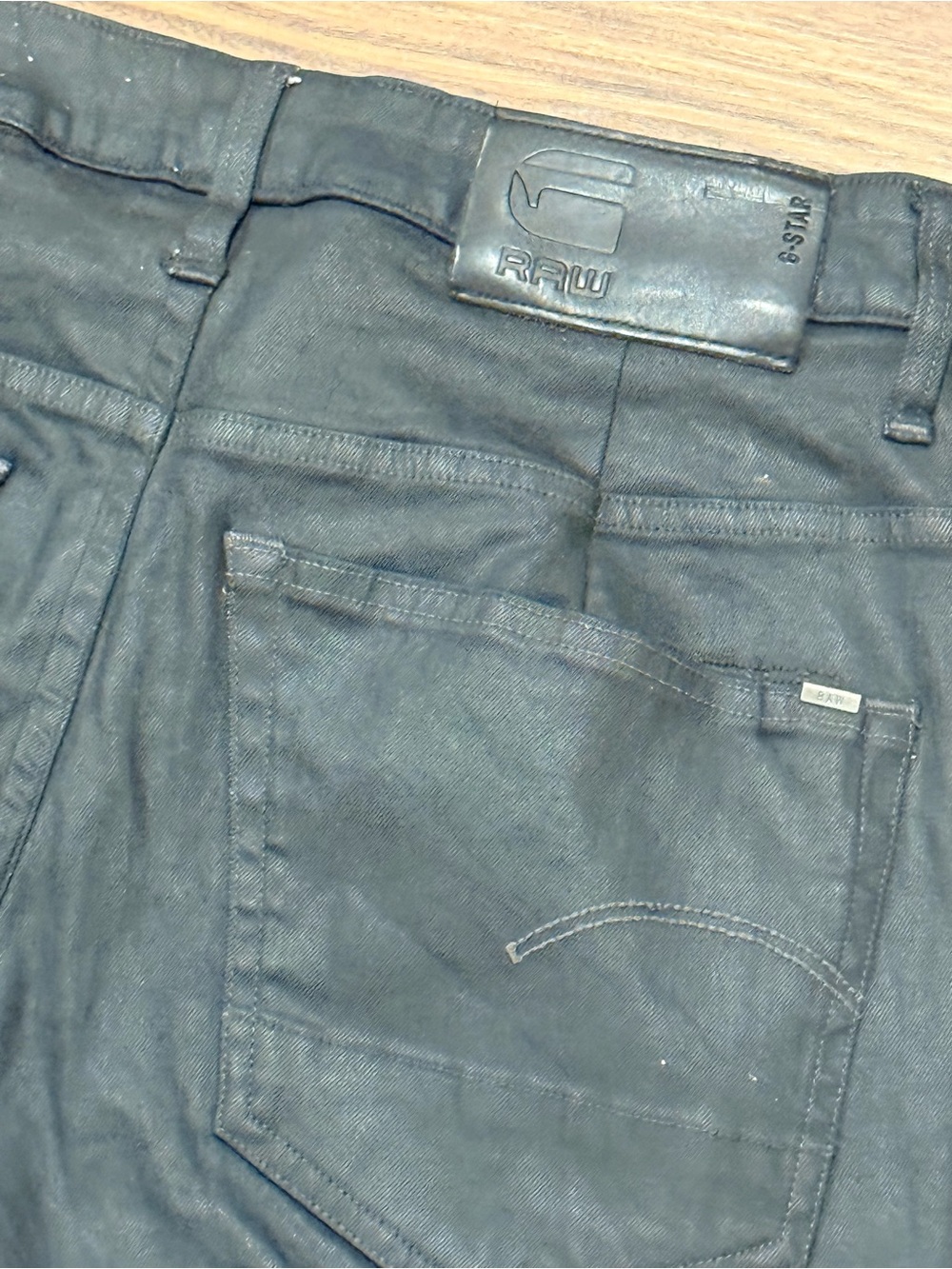 G-Star Raw Black Waxed Button Fly Men’s Jeans 3301 Slim 32x29